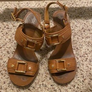Tory Burch Brown Leather Wedges